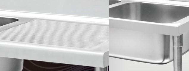 AISIのステンレス鋼食料調達装置2の流し500*500*300mmブレーキ車輪のレストランの台所