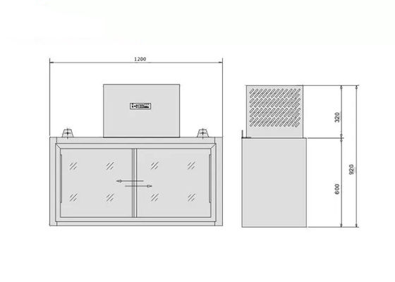 壁に取り付けられたSS201 320mmの食料調達の冷凍装置